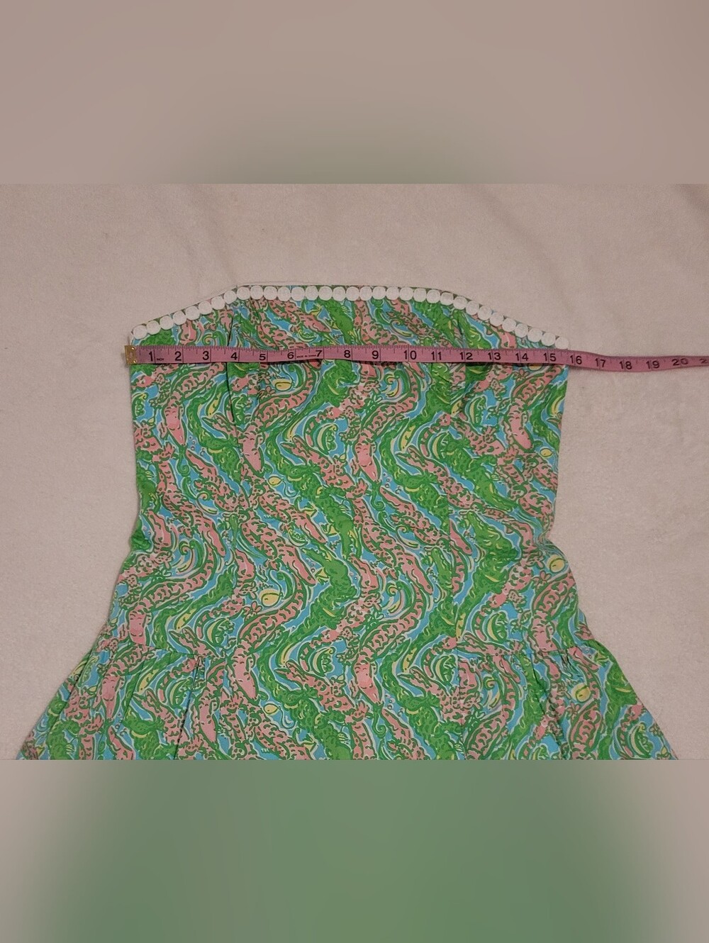 Lilly Pulitzer Jordan Strapless Chomp Chomp Dress Size 6 - Picture 13 of 14
